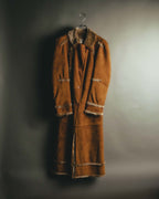“DKNY” 90’s-00’s Italian shearling paneled long coat