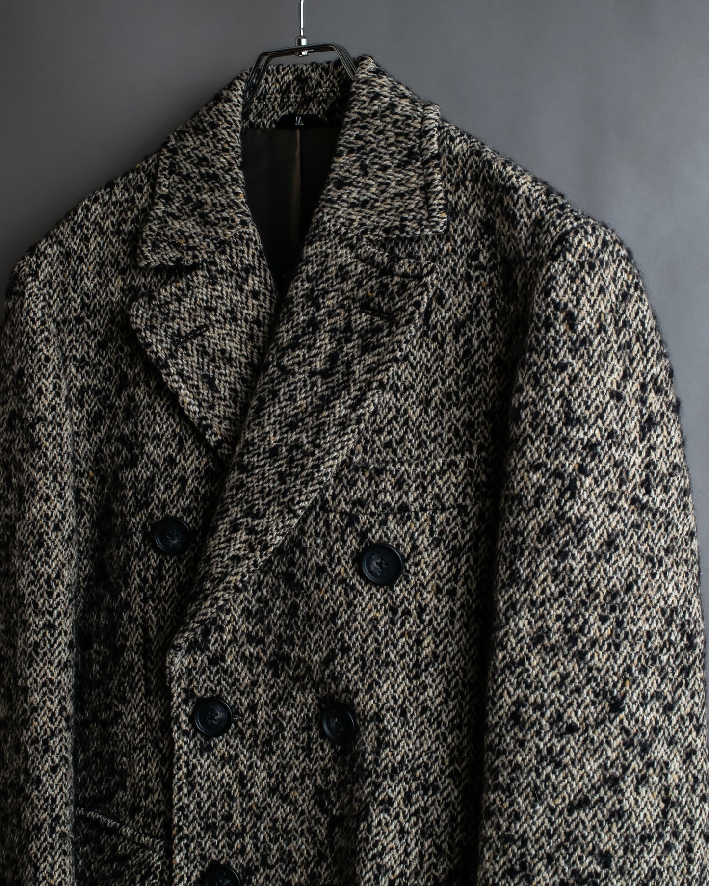 "LANVIN" Double breasted tweed chester coat