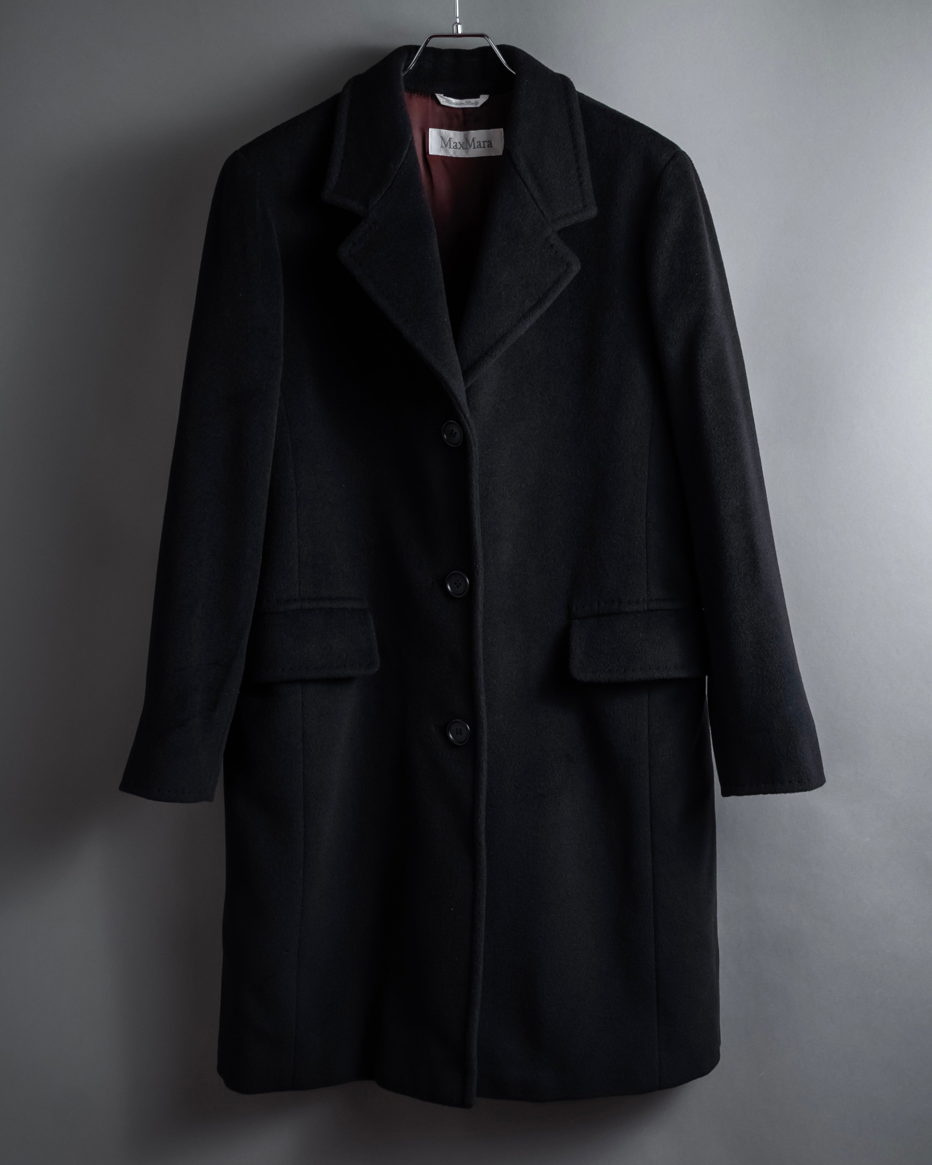 "Max Mara" 90's White tag tailored collar angora mix coat