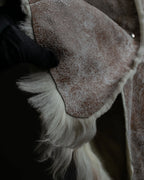 "Dolce &amp; Gabbana" Mouton &amp; knit combination design coat