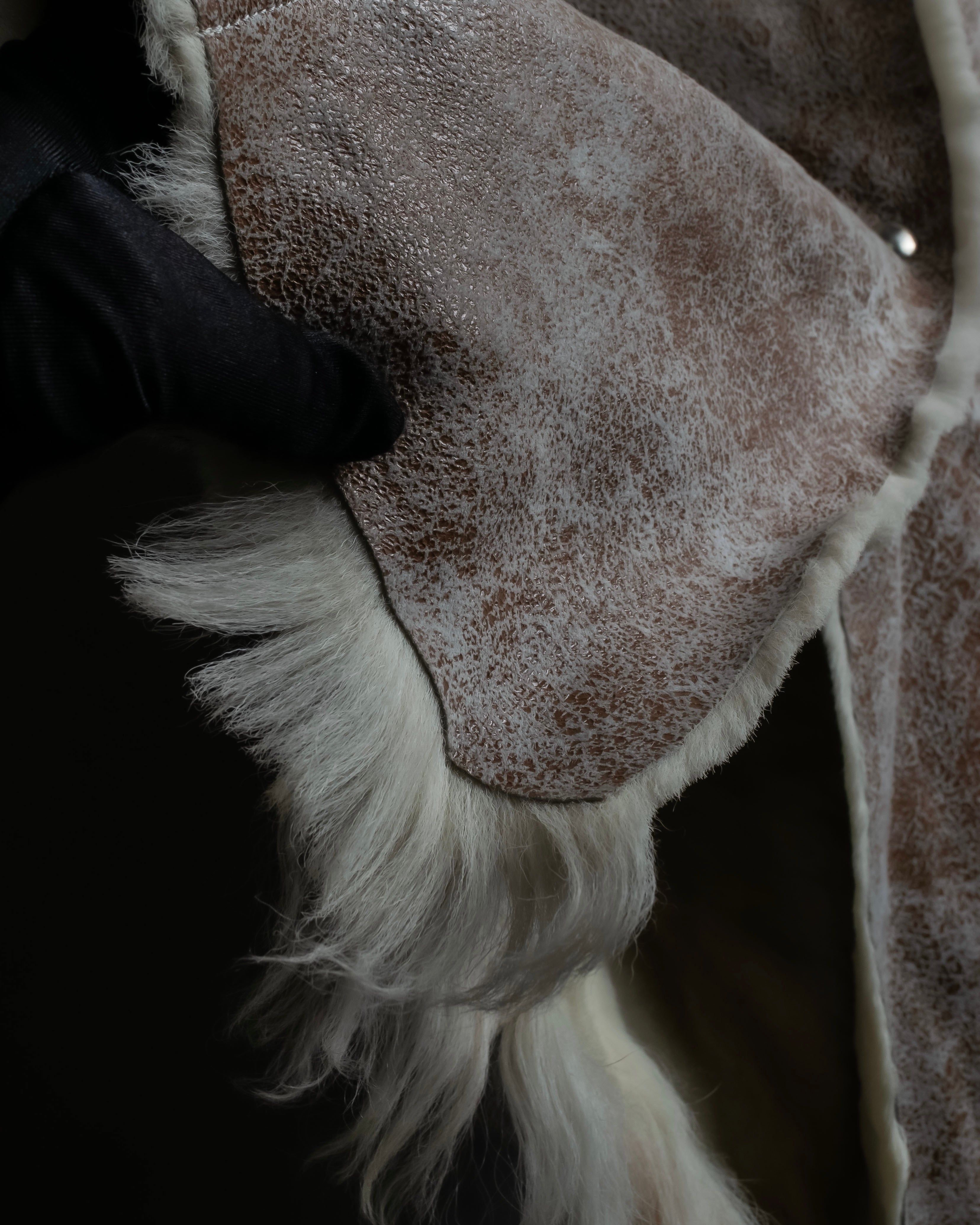 "Dolce &amp; Gabbana" Mouton &amp; knit combination design coat