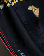 "Cartier" Gemstone brooch motif silk square scarf