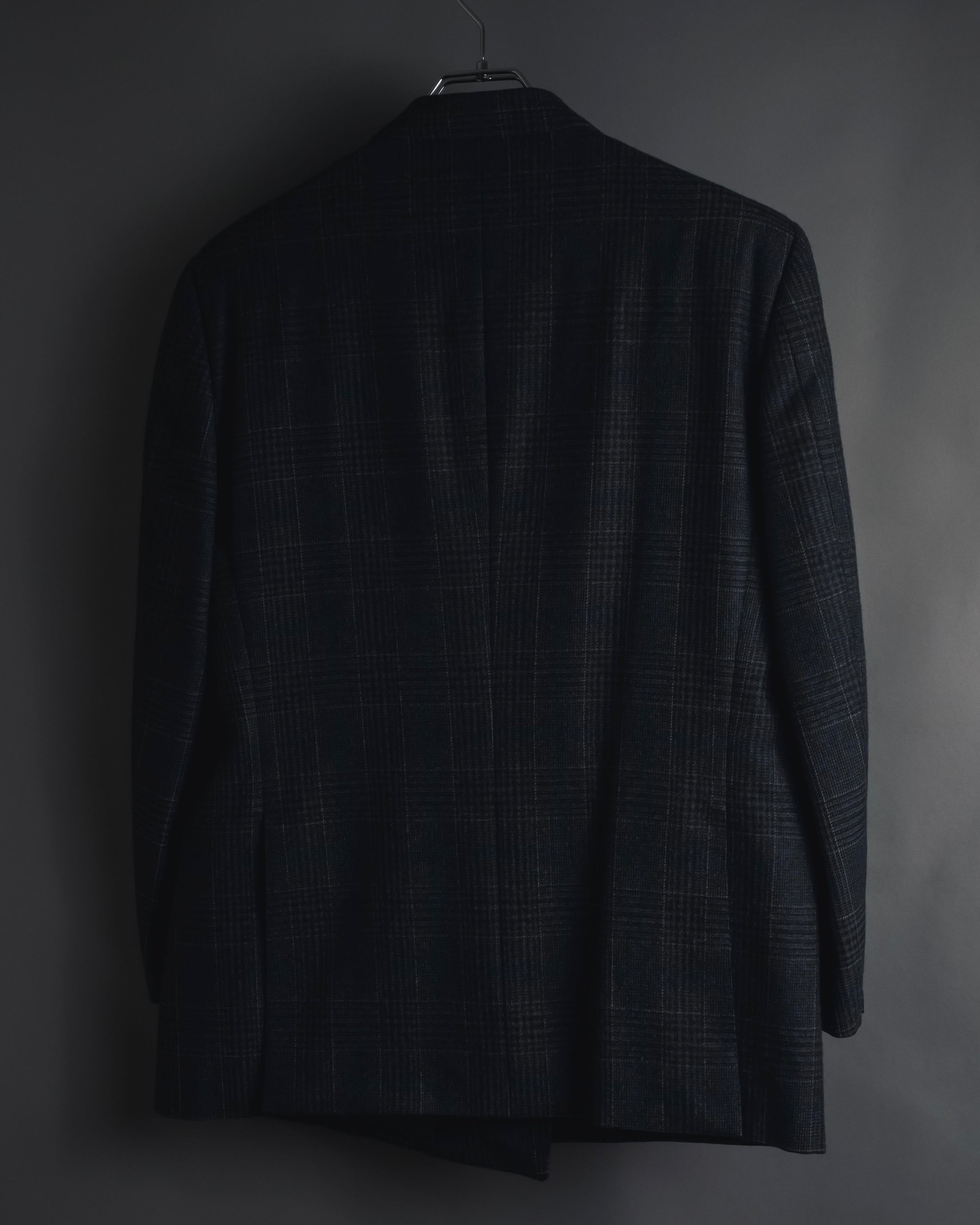 "BALENCIAGA" 90’s Cashmere blend glen check double-breasted blazer