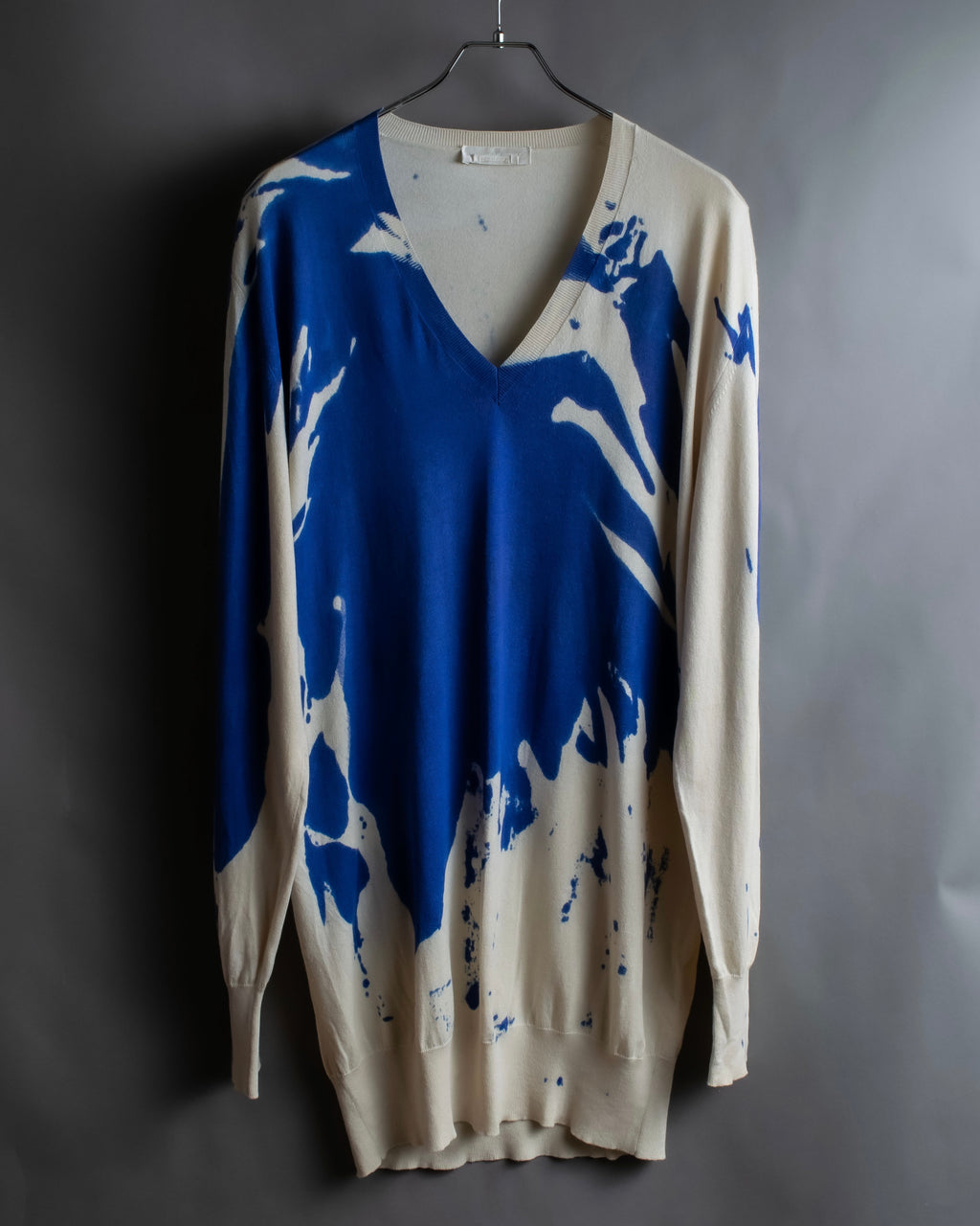 "Alexander McQueen" Painted oversized V-neck knit