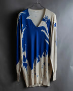 "Alexander McQueen" Painted oversized V-neck knit
