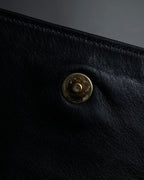 "CELINE" 80's-90's Crest metal fittings design quilted leather bag