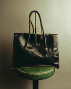 "Miu Miu" 90's-00's Cracked leather tote handbag