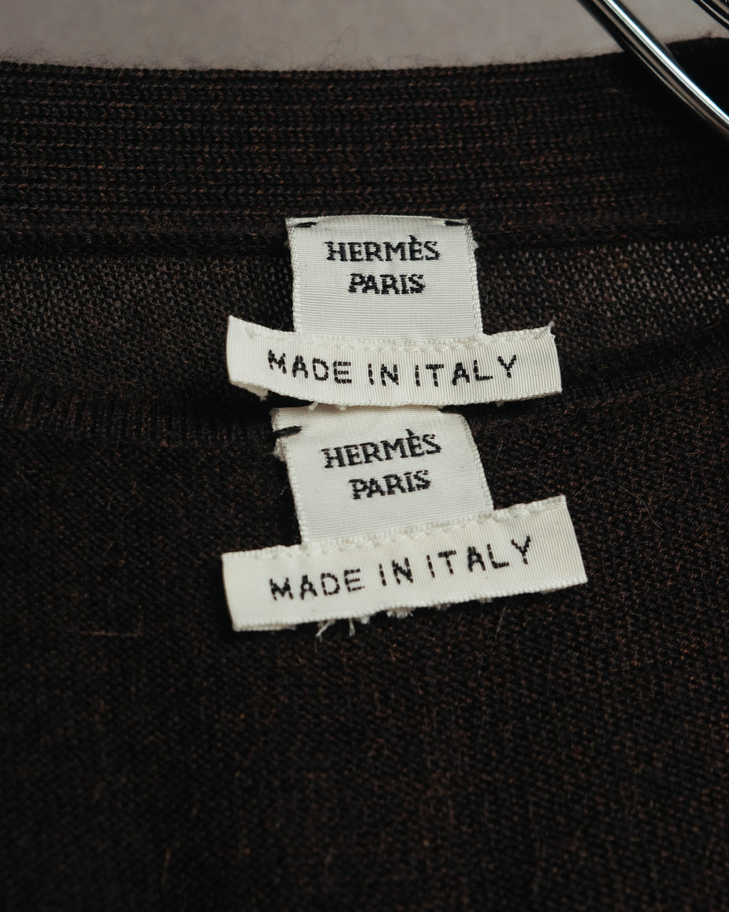 -SPECIAL- “HERMES” 00’s Cashmere cardigan and sleeveless knit twin set