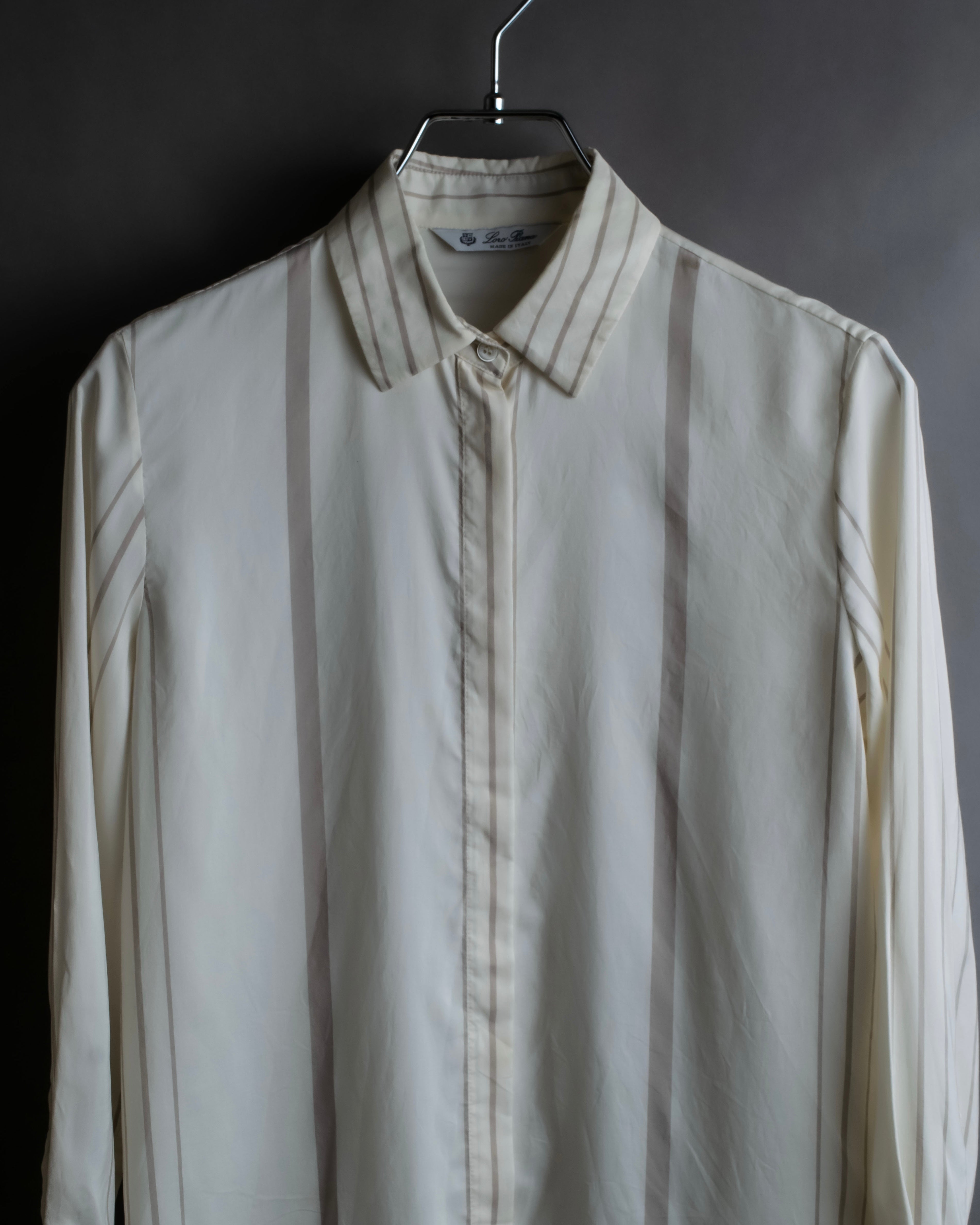 "Loro Piana" Multi-stripe pattern natural color shirt