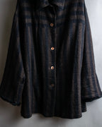 "FENDI" Pecan stripe pattern A-line silhouette coat