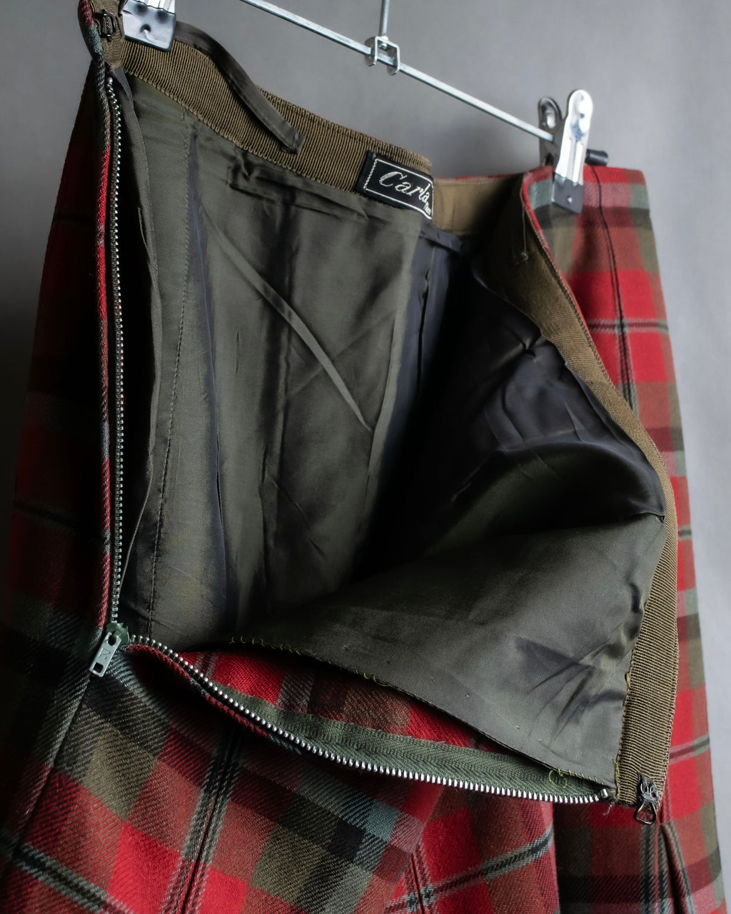 Vintage tartan check pleated skirt