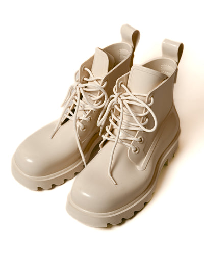 BOTTEGA VENETA/ Rubber Stride Lace Up Boots White