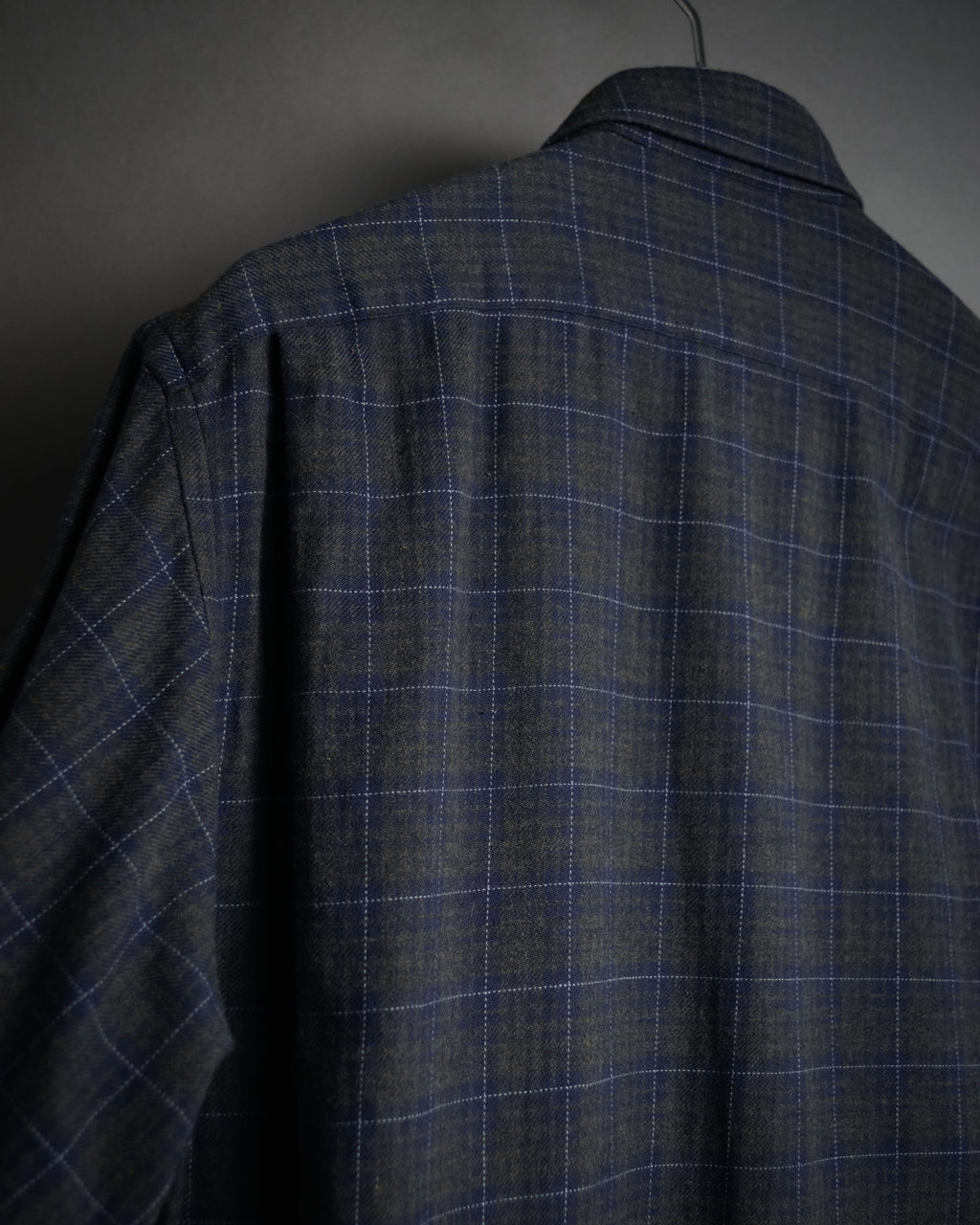 “HERMES” 90’s–00’s Windowpane cotton button down shirt
