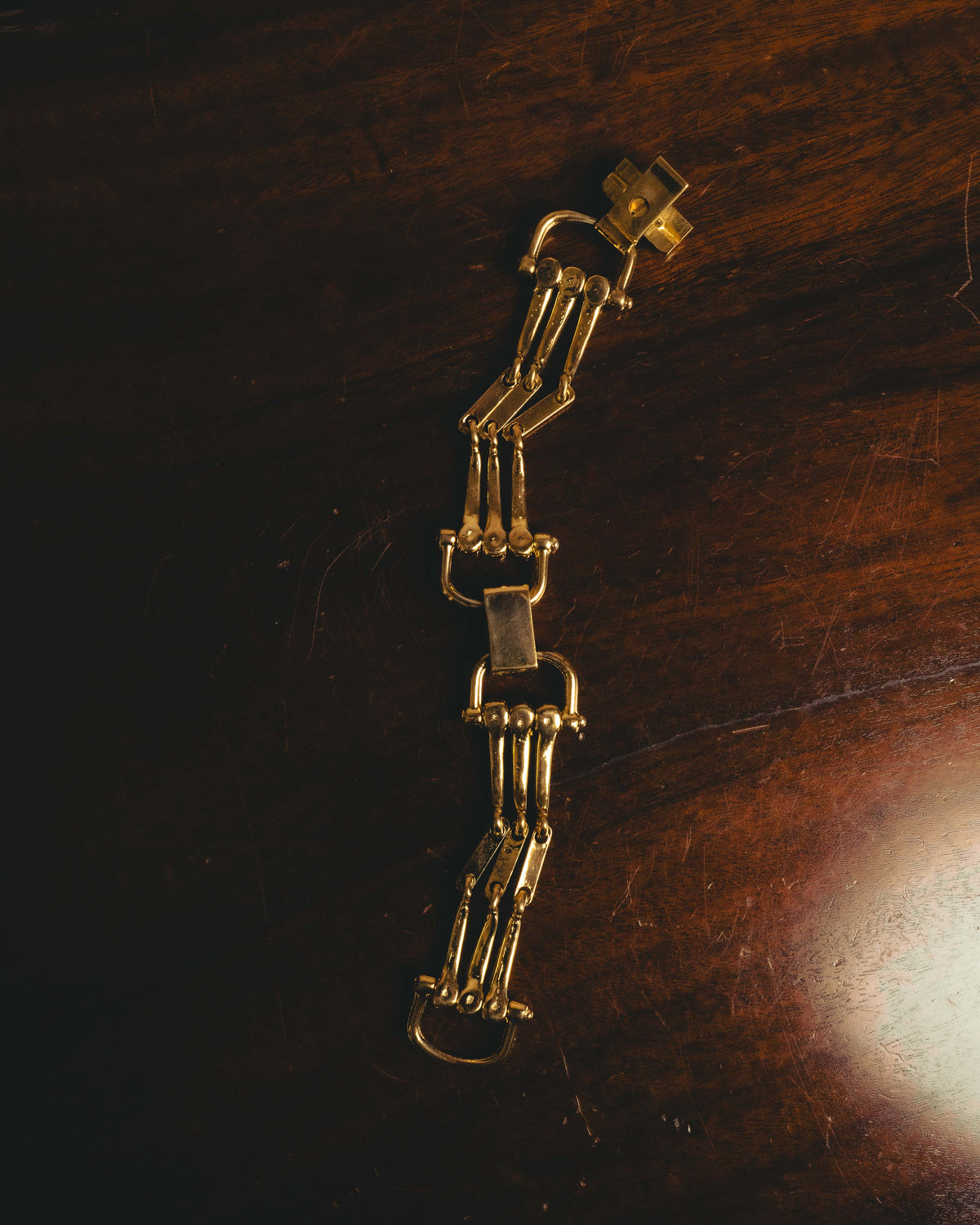 "CELINE" 80's-90's Sculptural horsebit link bracelet