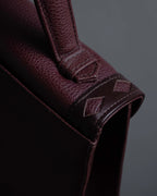 "YVES SAINT LAURENT" Diamond trim design 2way leather handle bag