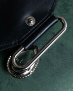 "Alexandar McQueen" Two-tone crystal clasp leather shoulder wallet