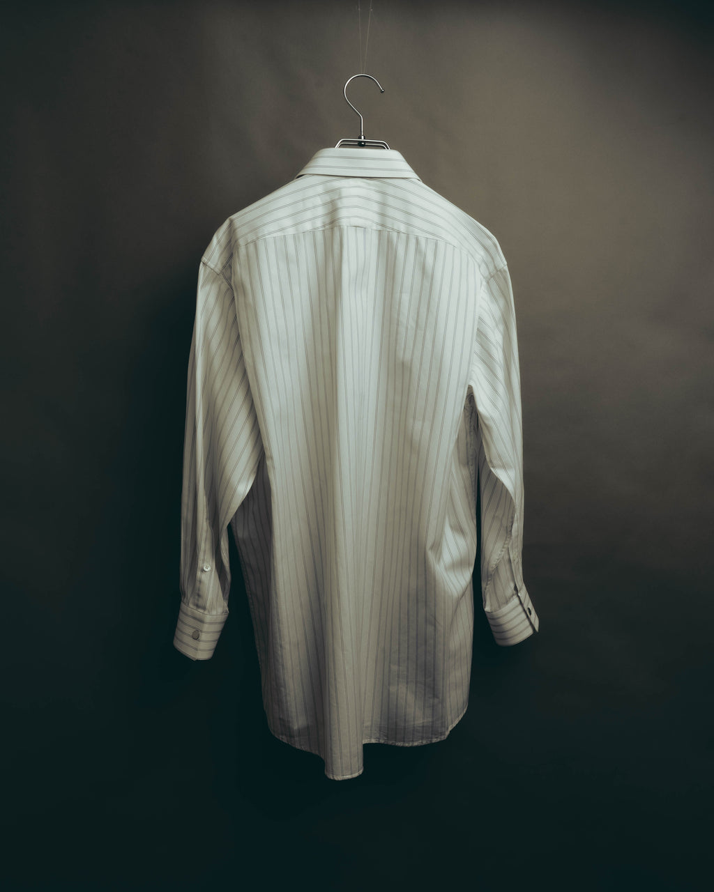 -SPECIAL- “HERMES” 80’s tonal jacquard pinstripe French cuff shirt