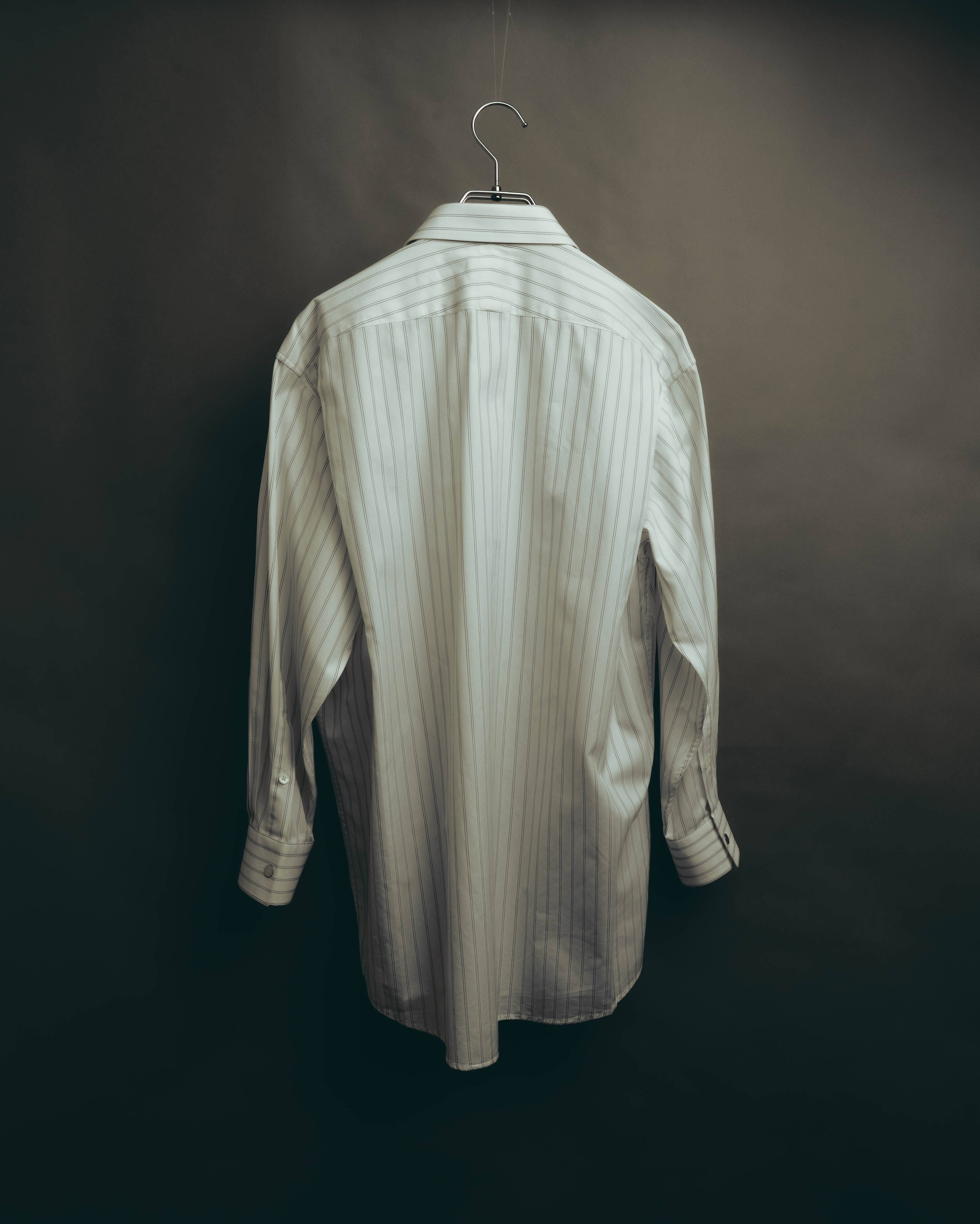 -SPECIAL- “HERMES” 80’s tonal jacquard pinstripe French cuff shirt