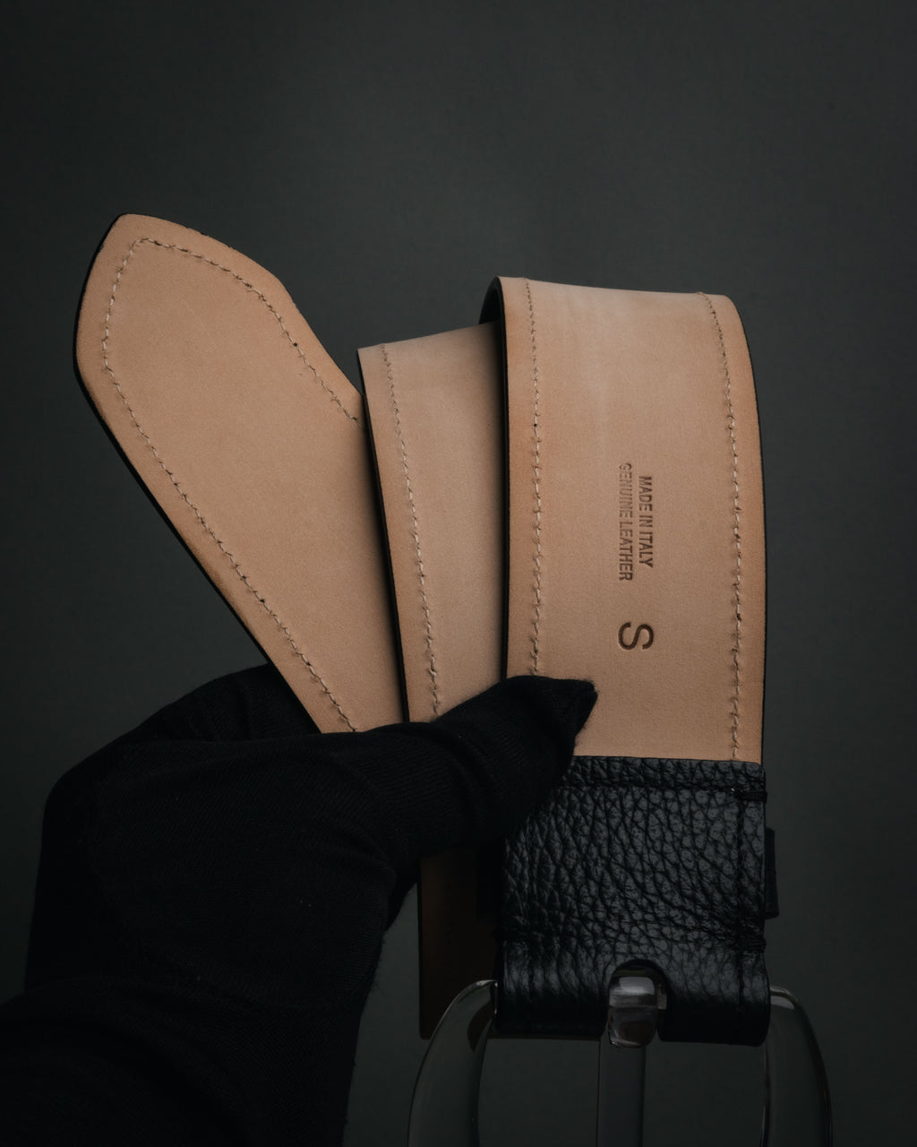 “Maison Margiela” 2016-2022 Clear calendar buckle grained leather belt
