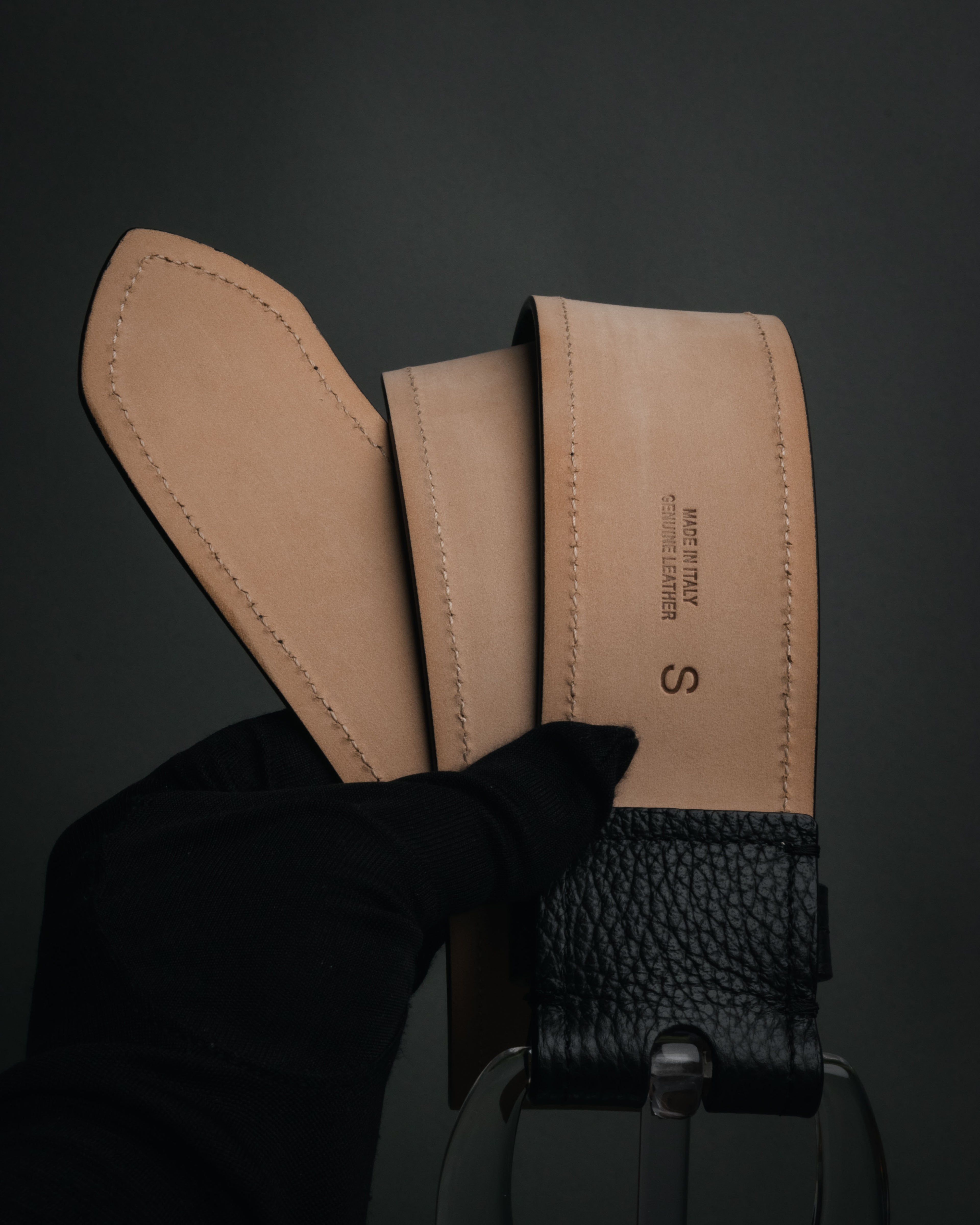 “Maison Margiela” 2016-2022 Clear calendar buckle grained leather belt