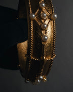 索尼娅·里基尔 80年代末至90年代初哑光金镀仿珍珠伊特鲁里安复兴风格手镯