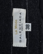 "BALENCIAGA" Side zipper design striped slacks