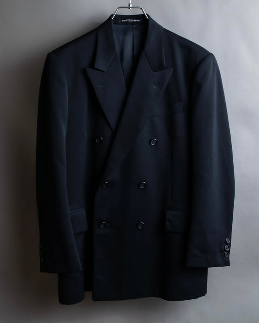 Vintage peak lapel double breasted tailored jacket