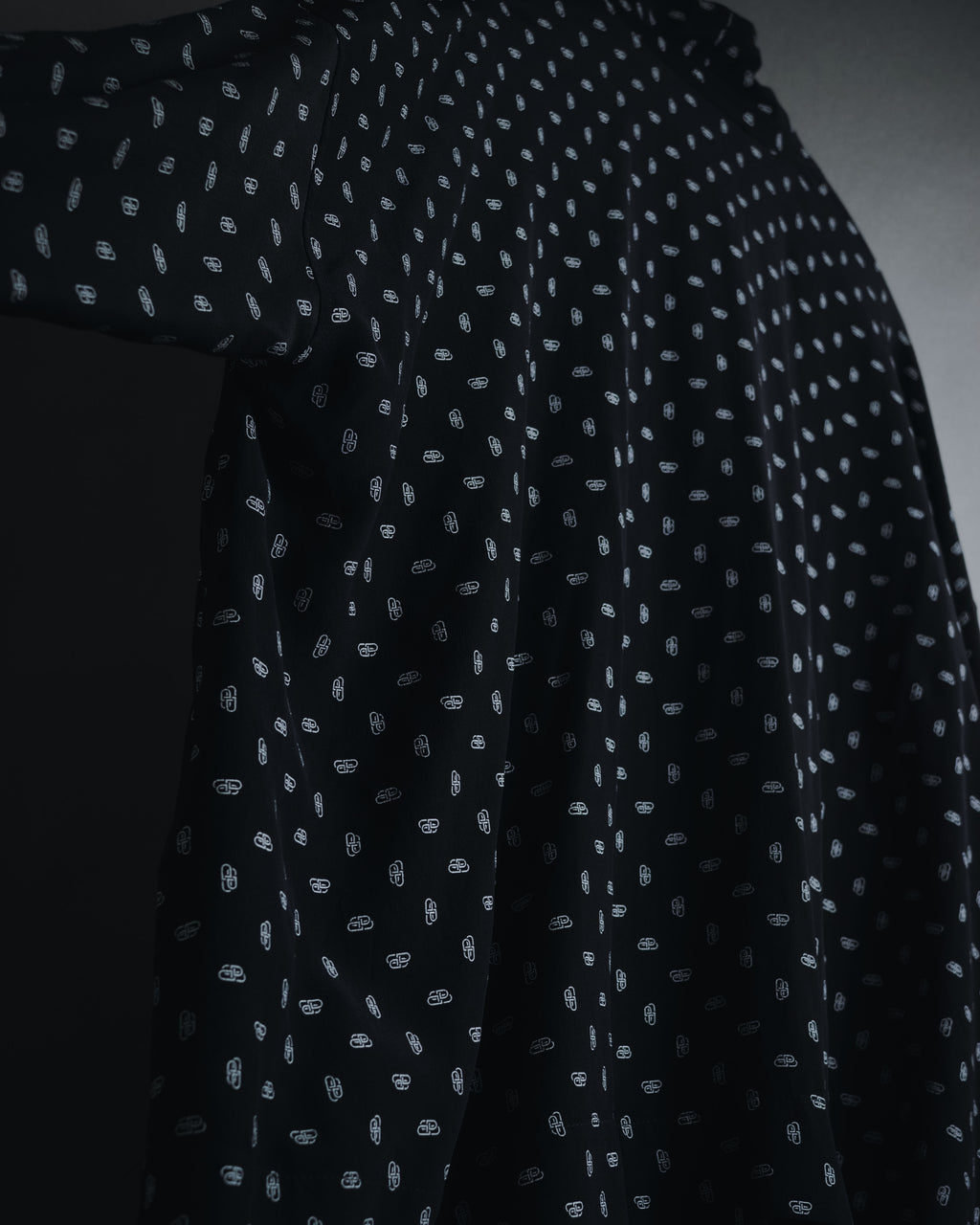 "BALENCIAGA" All-over Logo Bow-Tie Blouse