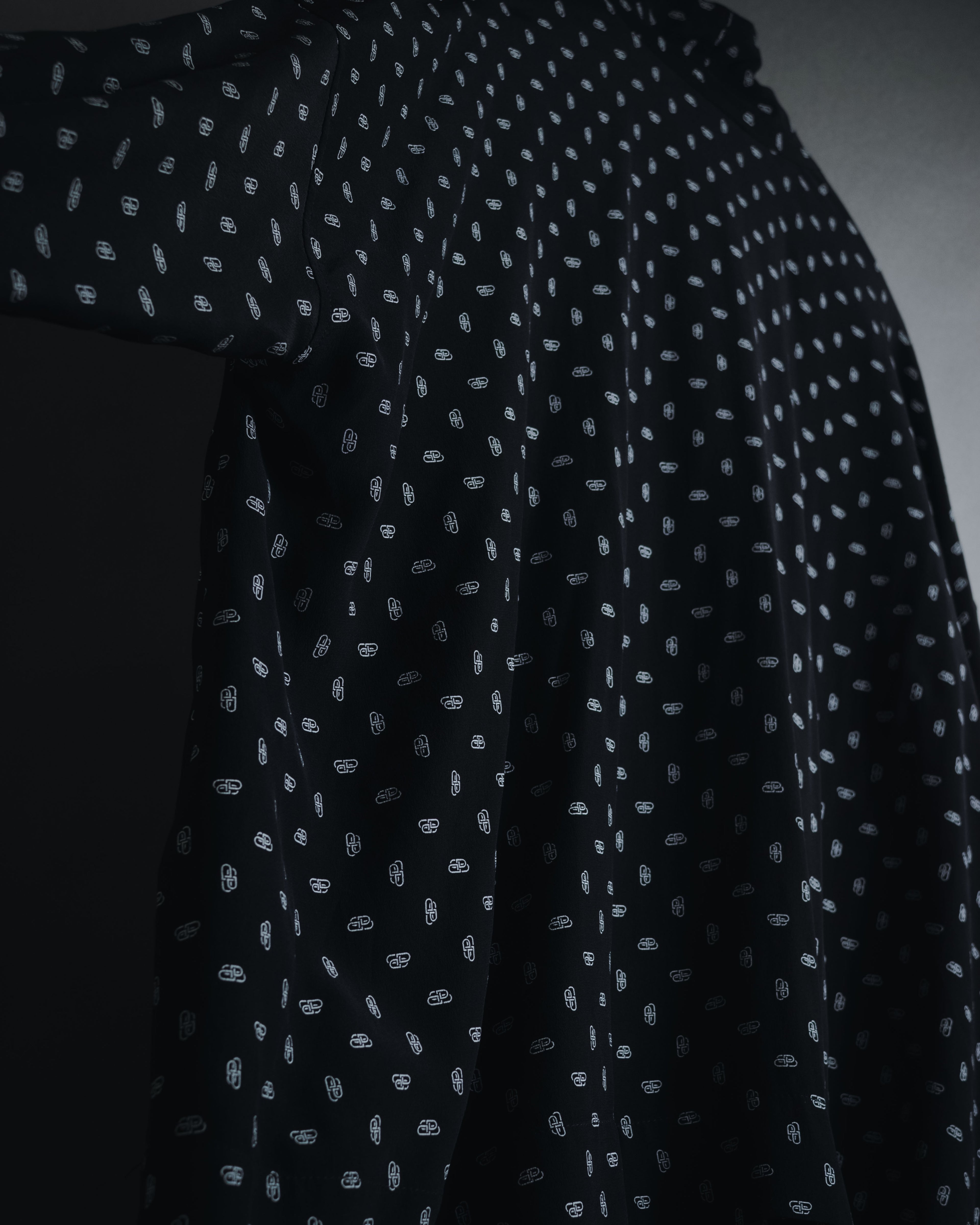 "BALENCIAGA" All-over Logo Bow-Tie Blouse