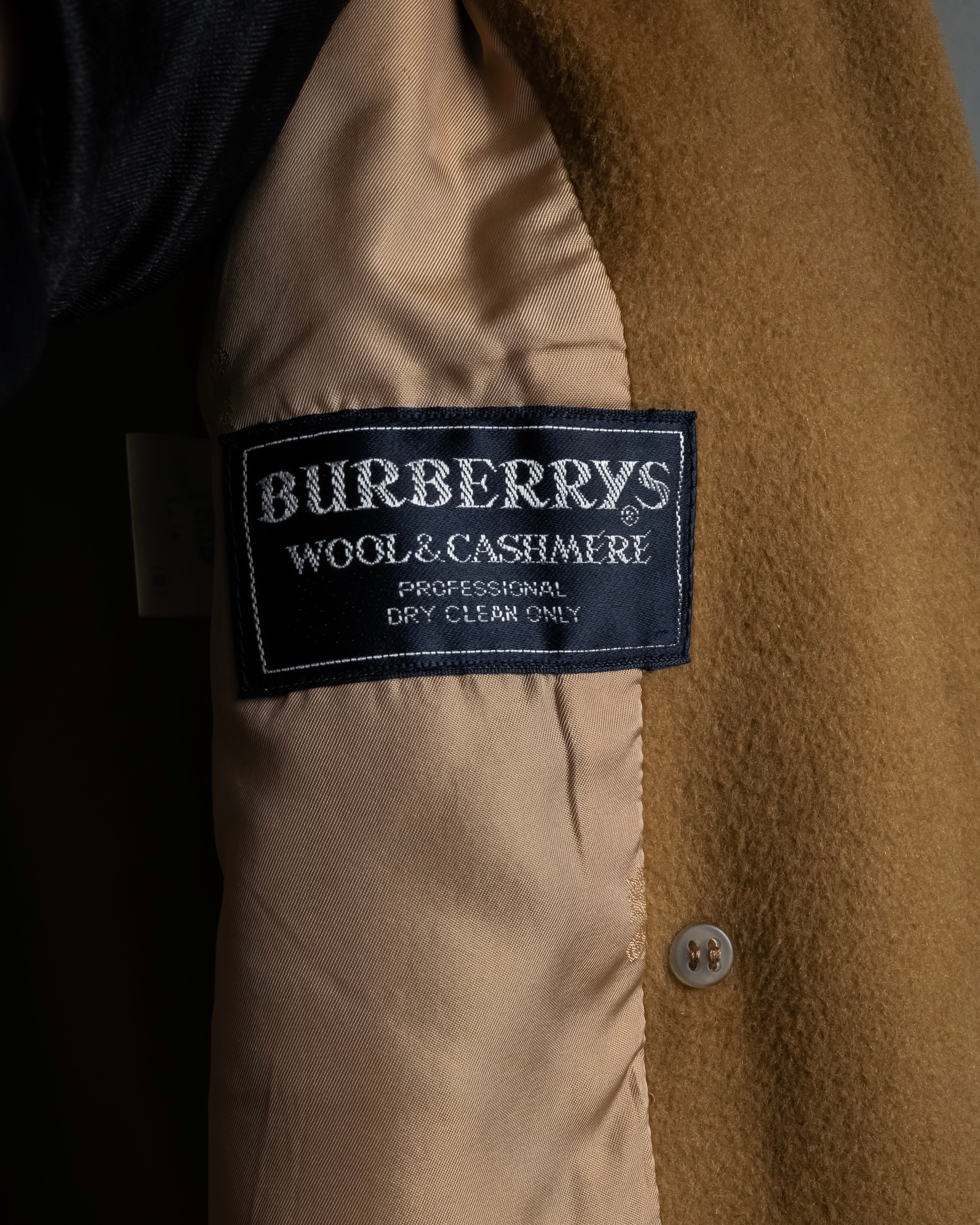 "BURBERRYS" 80's-90's Camel tone cashmere mix chester coat