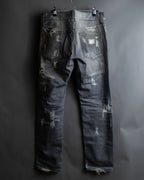 "Dolce &amp; Gabbana"Faded design gray denim pants