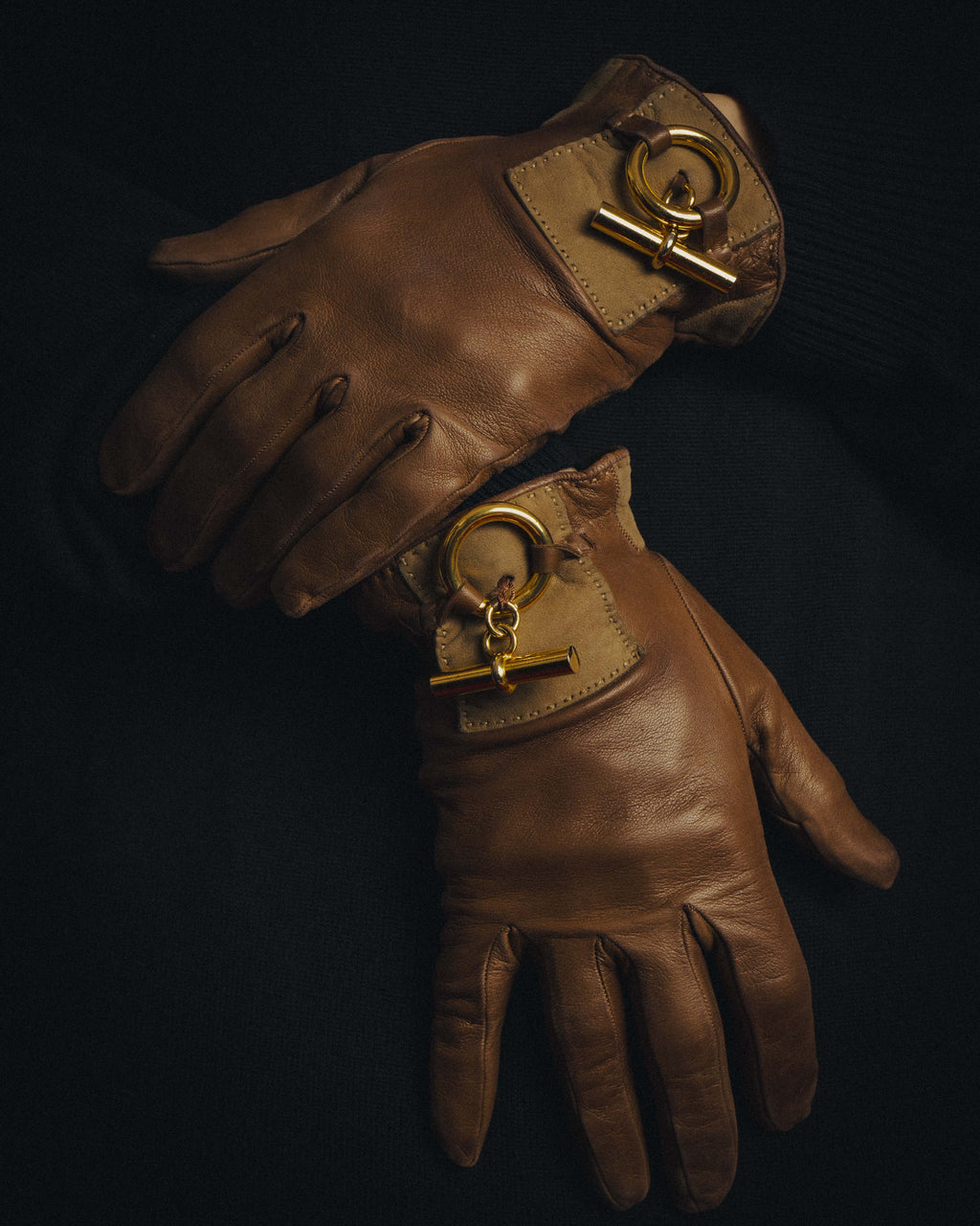 -SPECIAL- “HERMÈS” 80’s-90’s Chaine d’ancre leather gloves