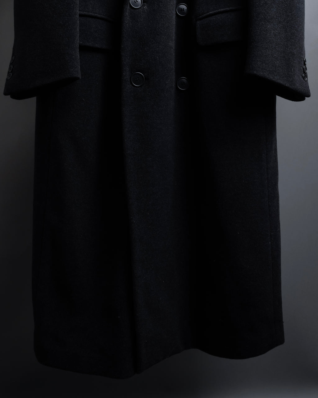 "GIORGIO ARMANI" Double-breasted charcoal gray super maxi chester coat