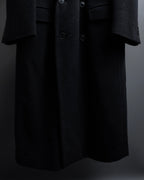 "GIORGIO ARMANI" Double-breasted charcoal gray super maxi chester coat