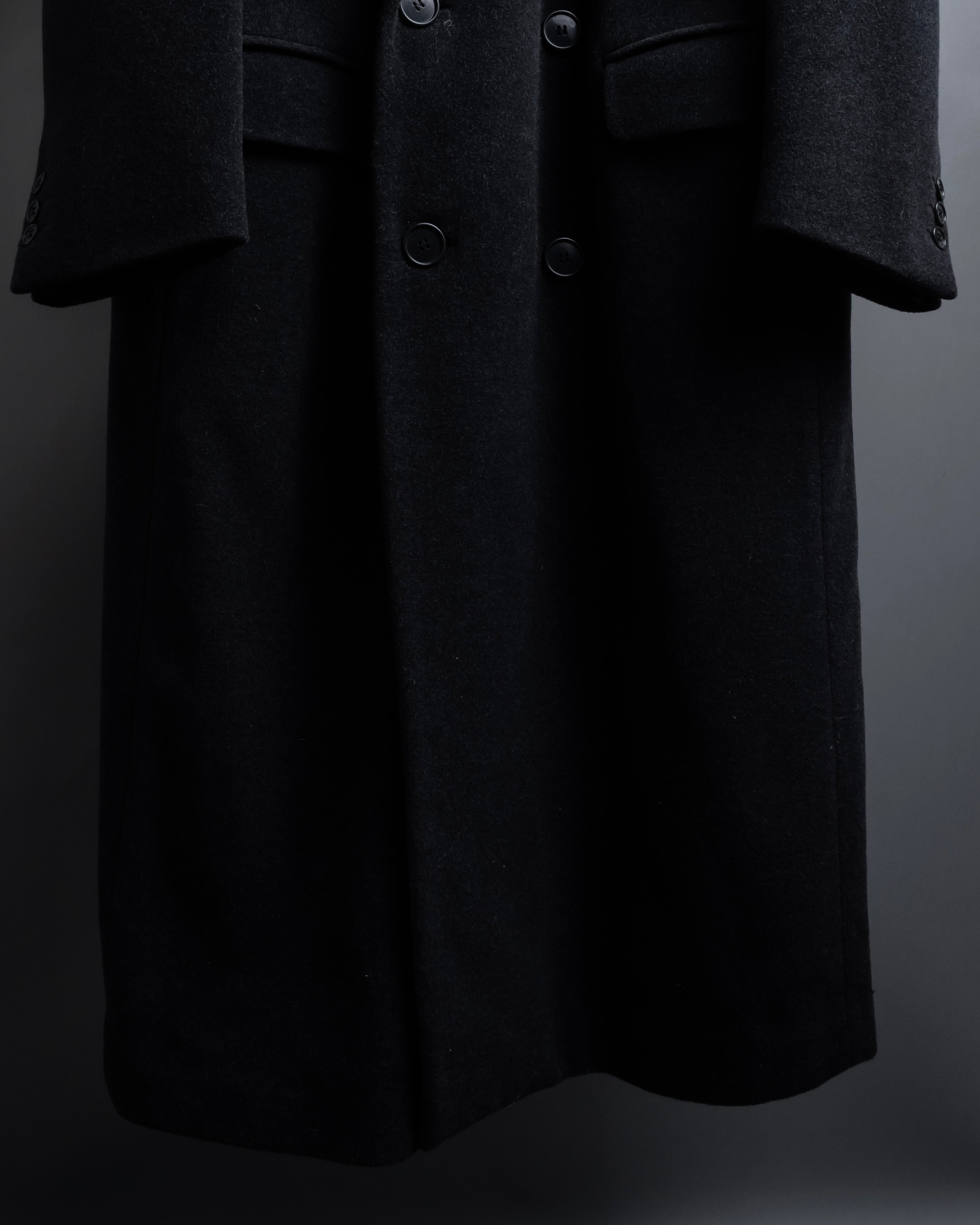 "GIORGIO ARMANI" Double-breasted charcoal gray super maxi chester coat