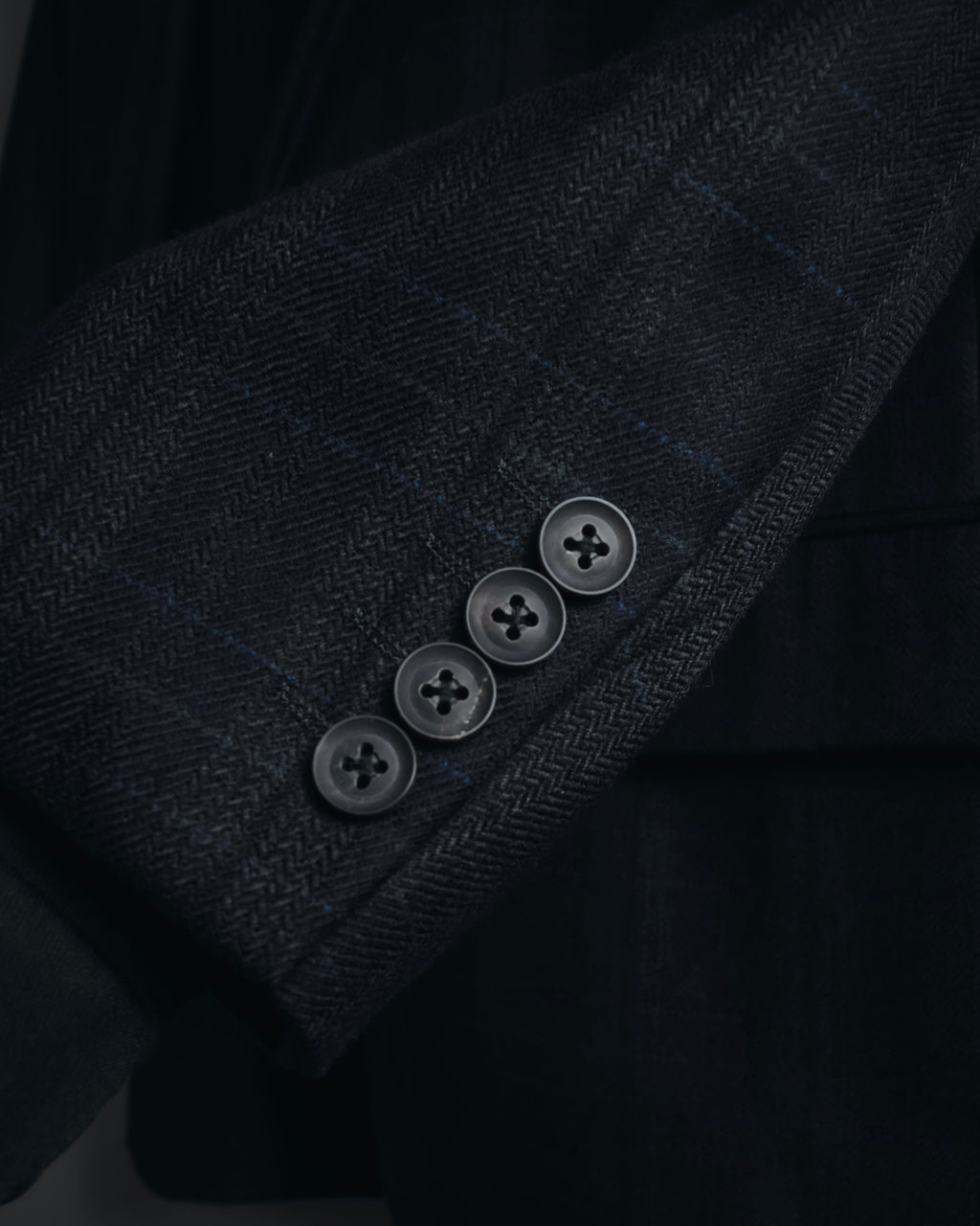 "Burberrys" 90’s dark check wool cashmere blend tailored jacket