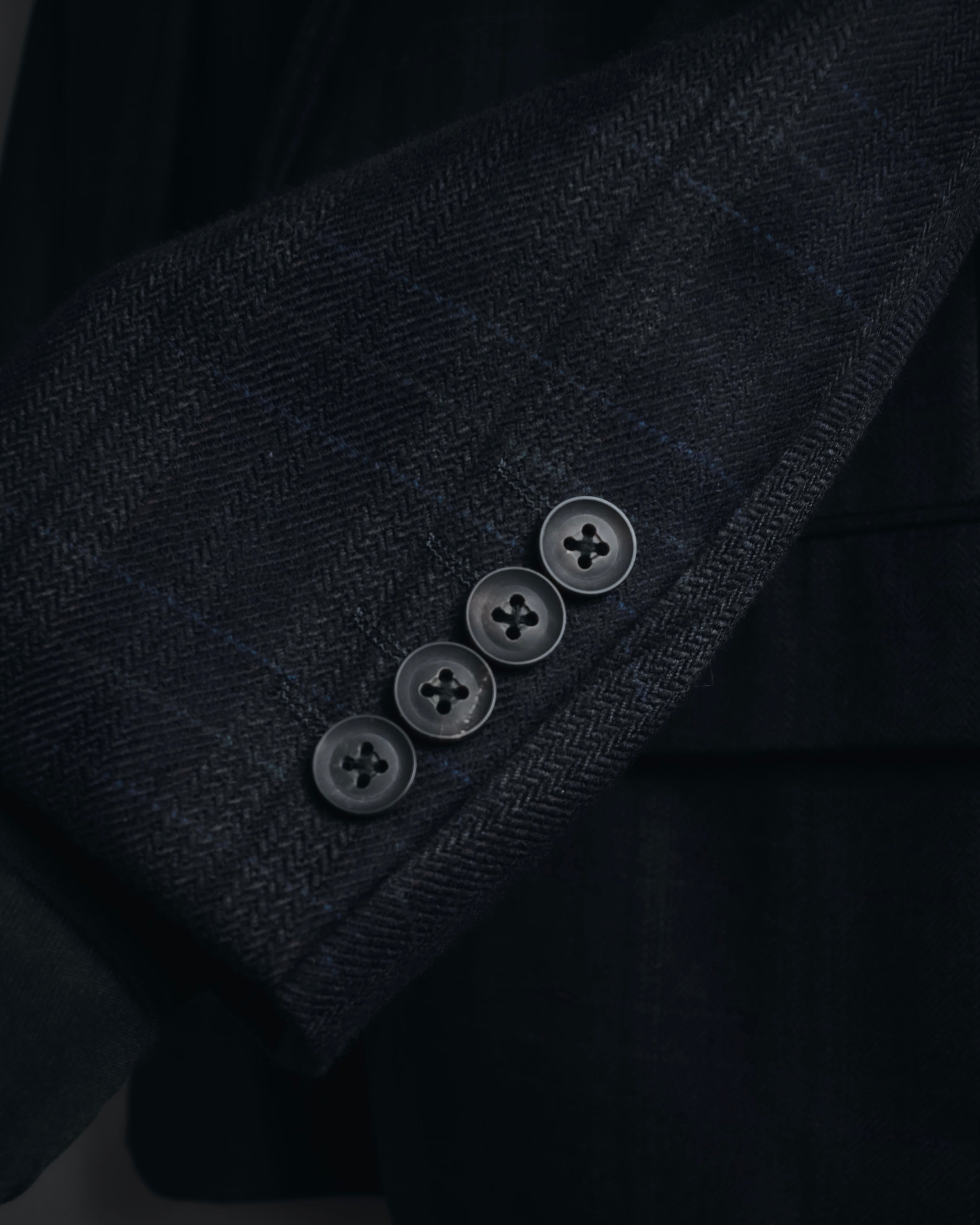 "Burberrys" 90’s dark check wool cashmere blend tailored jacket