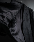 "YVES SAINT LAURENT" 70’s-80’s structured herringbone tweed tailored jacket