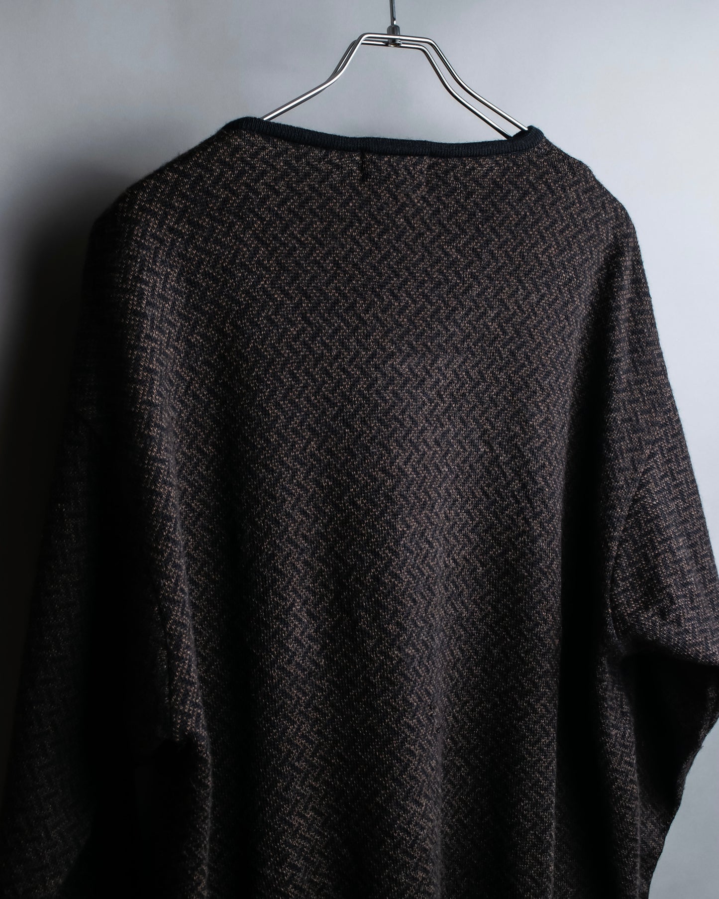 "Vintage chepron striped fine merino wool knit pullover"