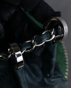 "CHANEL" Karl Lagerfeld design Matelasse chain Black shoulder bag