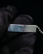"GUCCI" Ball chain logo engraved plate bracelet