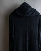 "ISSEY MIYAKE PERMANENT" Large shawl collar silk long cardigan