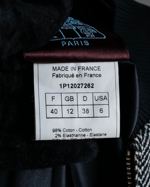 "John Galliano" Herringbone weave short length zip blouson