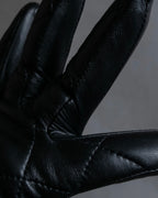 "Pierre Cardin" Belt buckle design quilted leather gloves