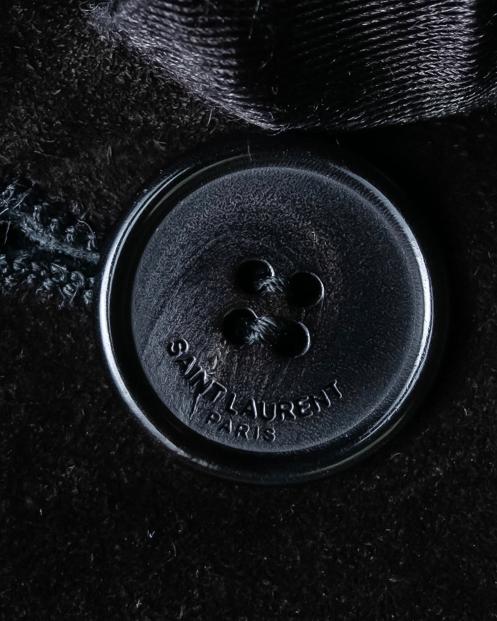 "Saint Laurent" 19AW gold studs design suede long coat