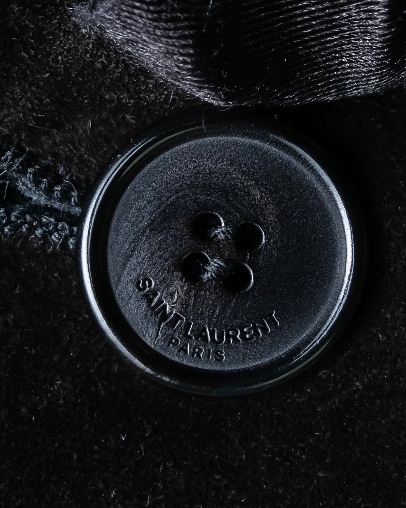 "Saint Laurent" 19AW gold studs design suede long coat