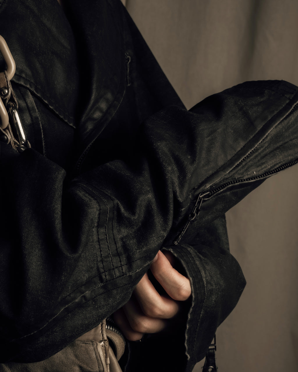 "JEAN PAUL GAULTIER" Firm finish double-zip belted mid-length coat