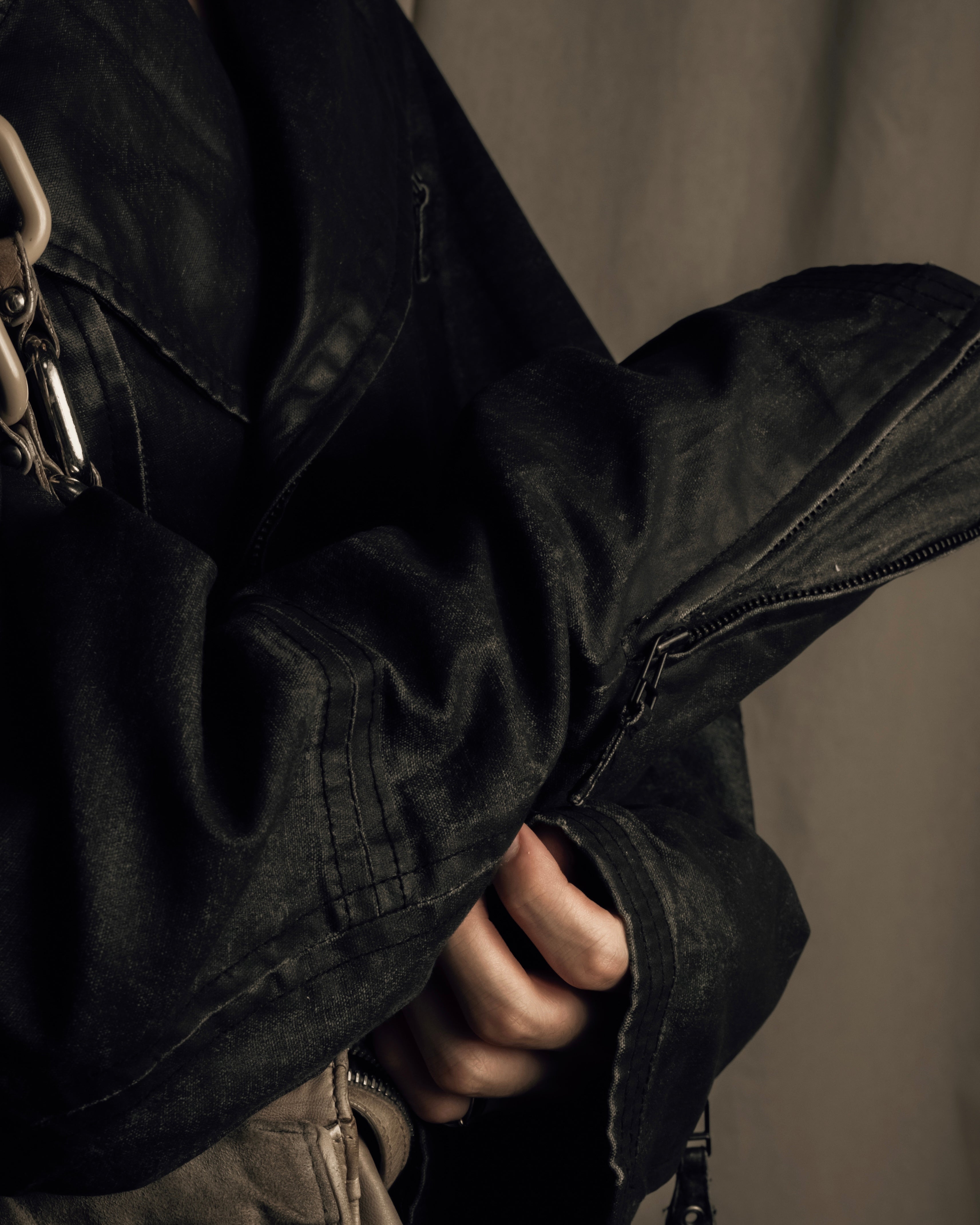 "JEAN PAUL GAULTIER" Firm finish double-zip belted mid-length coat