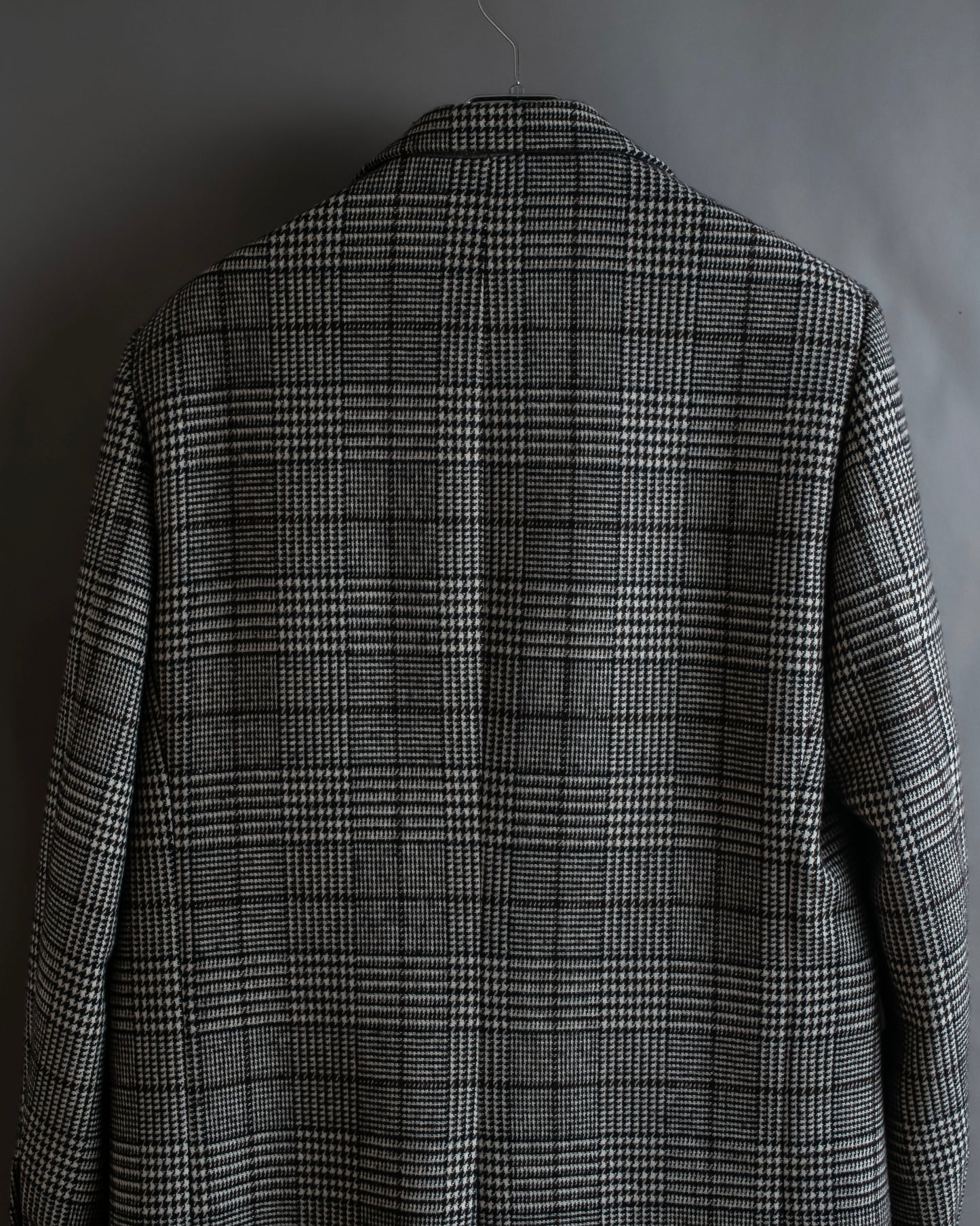 "RAF SIMONS" 20-21AW Glen check pattern tailored shape coat