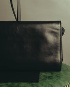 "CELINE" 70's-80's Classic horsebit leather shoulder handbag